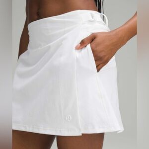 Rare Lululemon Wrap-Front Mid-Rise Golf Tennis Pickleball Skirt White Size 8